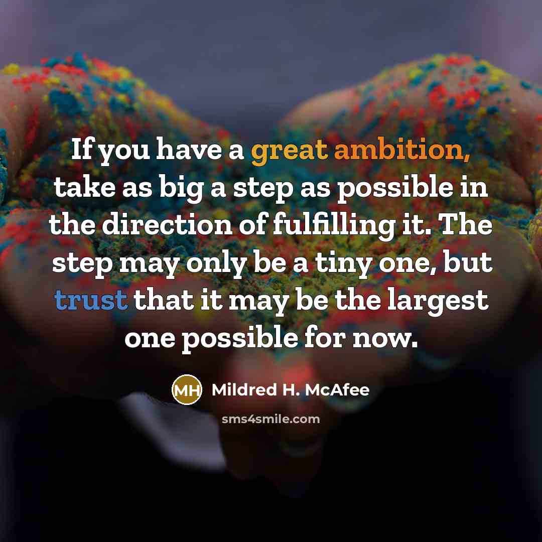 “If you have a great ambition, take as big a…” quote by Mildred H. McAfee