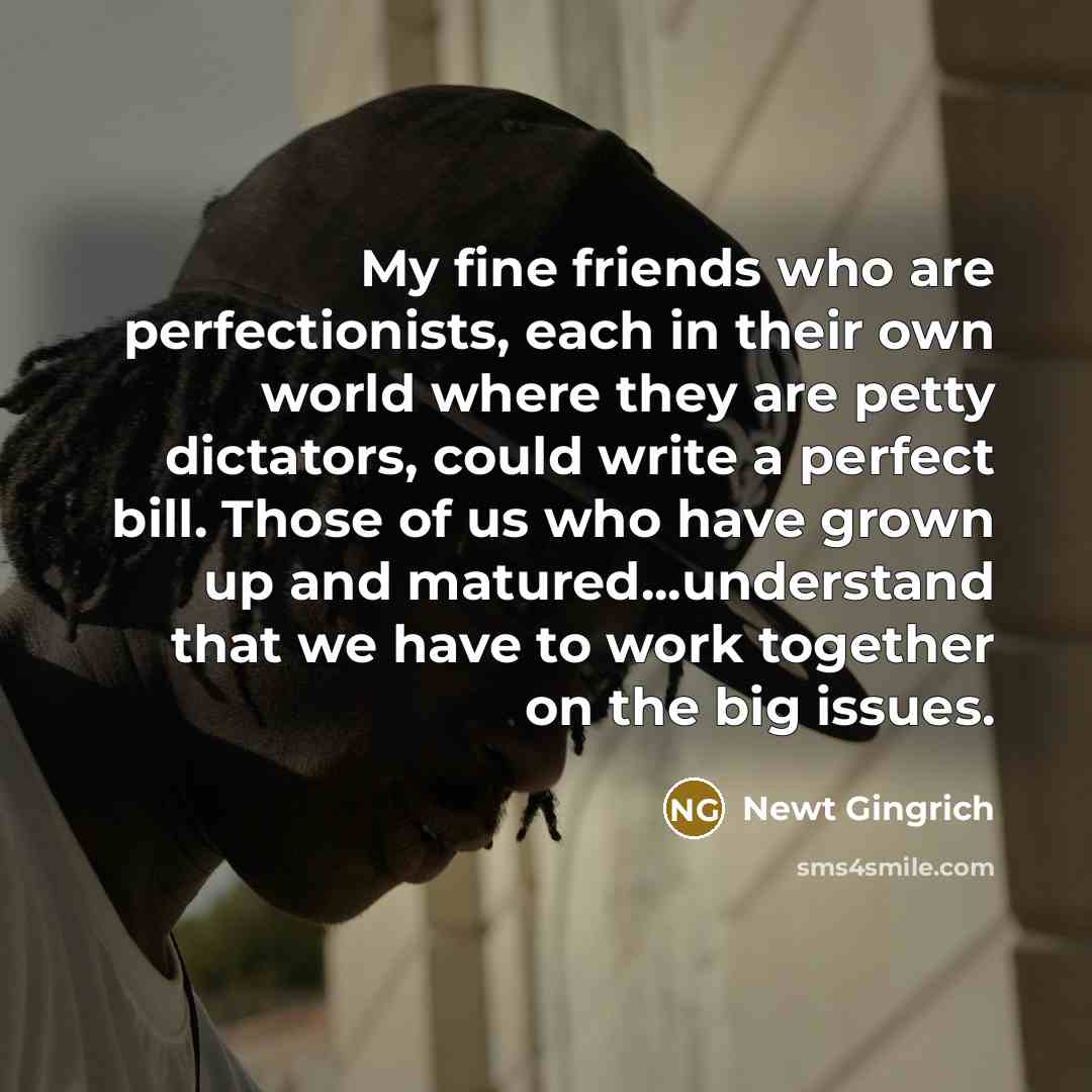 “My fine friends who are perfectionists, each in their own…” quote by Newt Gingrich