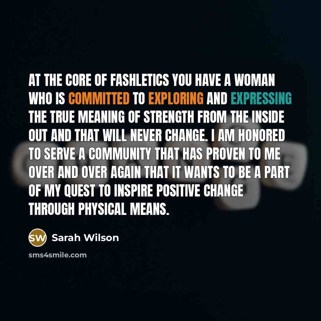 “At the core of Fashletics you have a woman who…” quote by Sarah Wilson