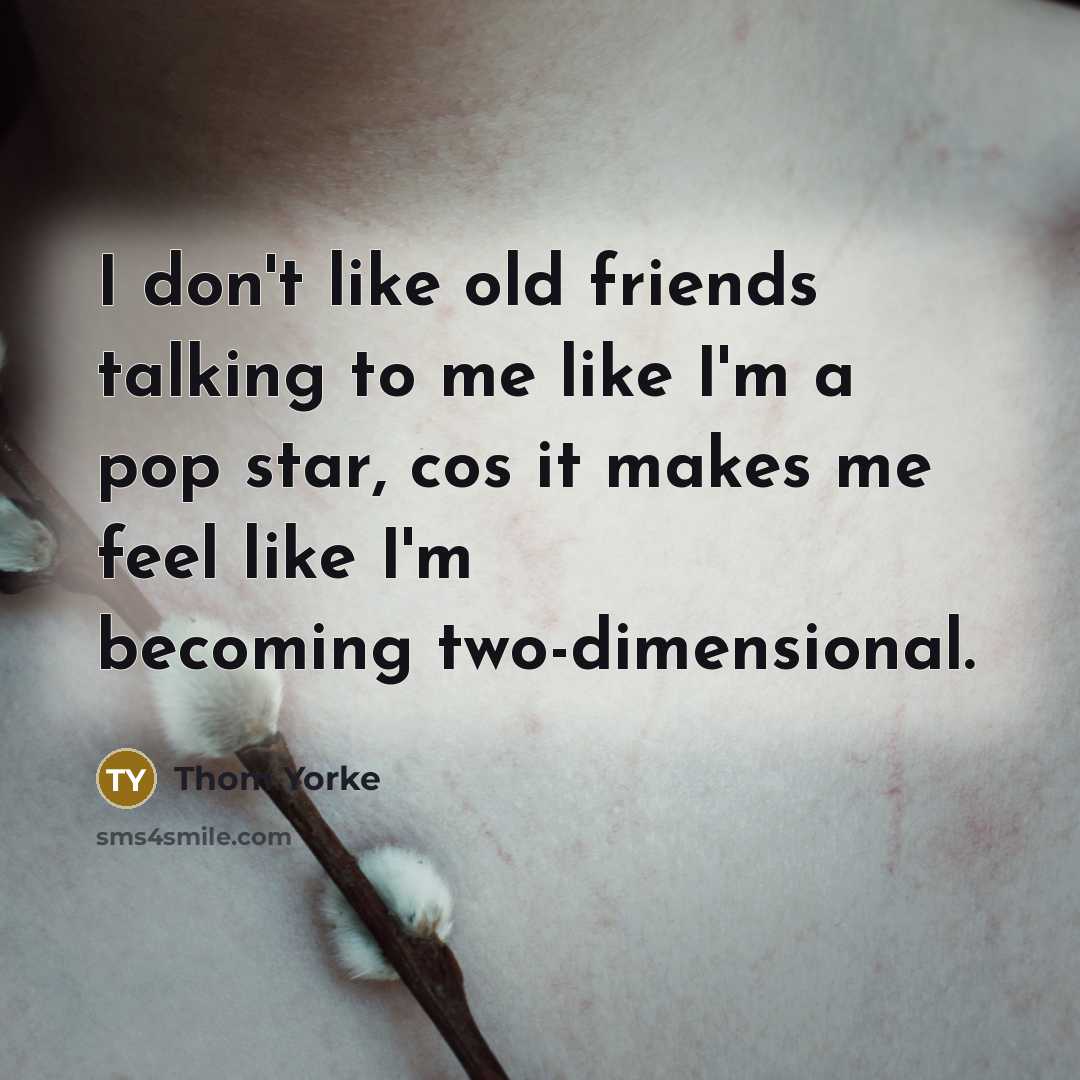 “I don't like old friends talking to me like I'm…” quote by Thom Yorke