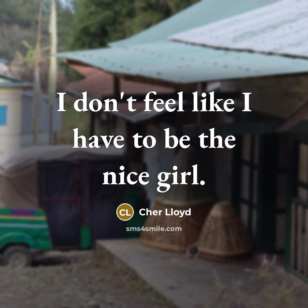 “I don't feel like I have to be the nice…” quote by Cher Lloyd
