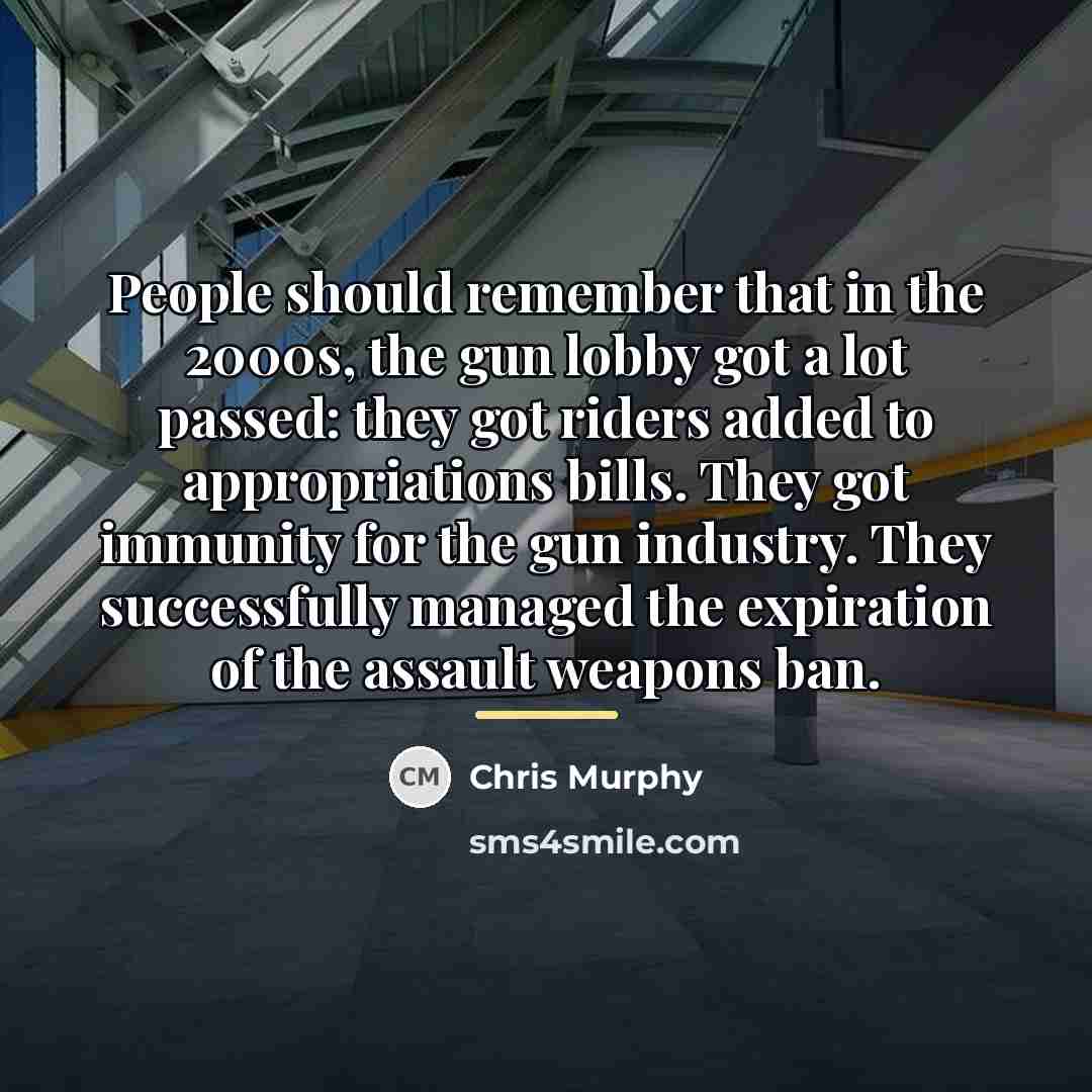 “People should remember that in the 2000s, the gun lobby…” quote by Chris Murphy