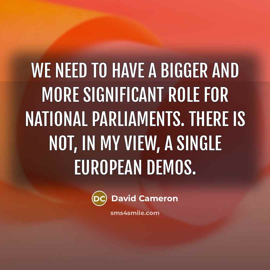 “We need to have a bigger and more significant role…” quote by David Cameron