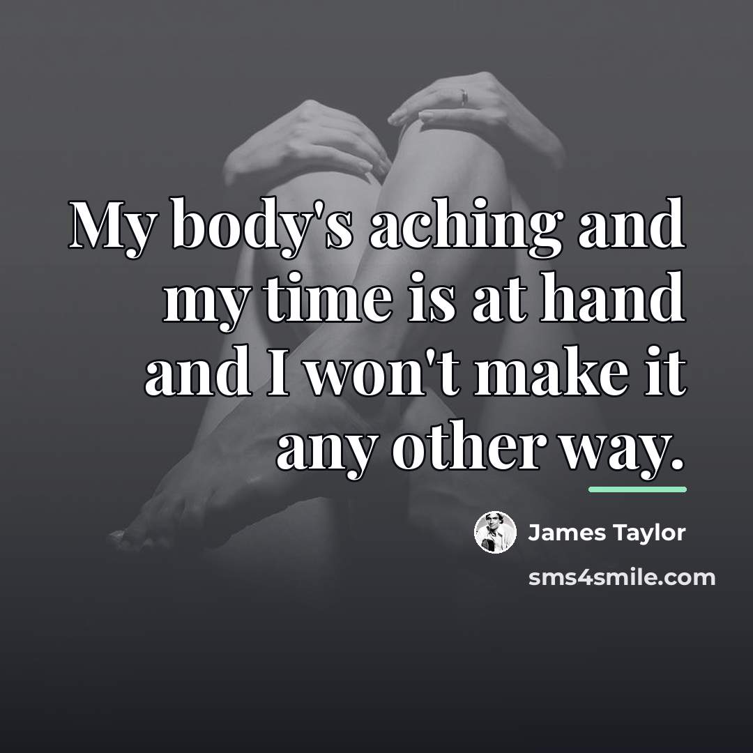 “My body's aching and my time is at hand and…” quote by James Taylor