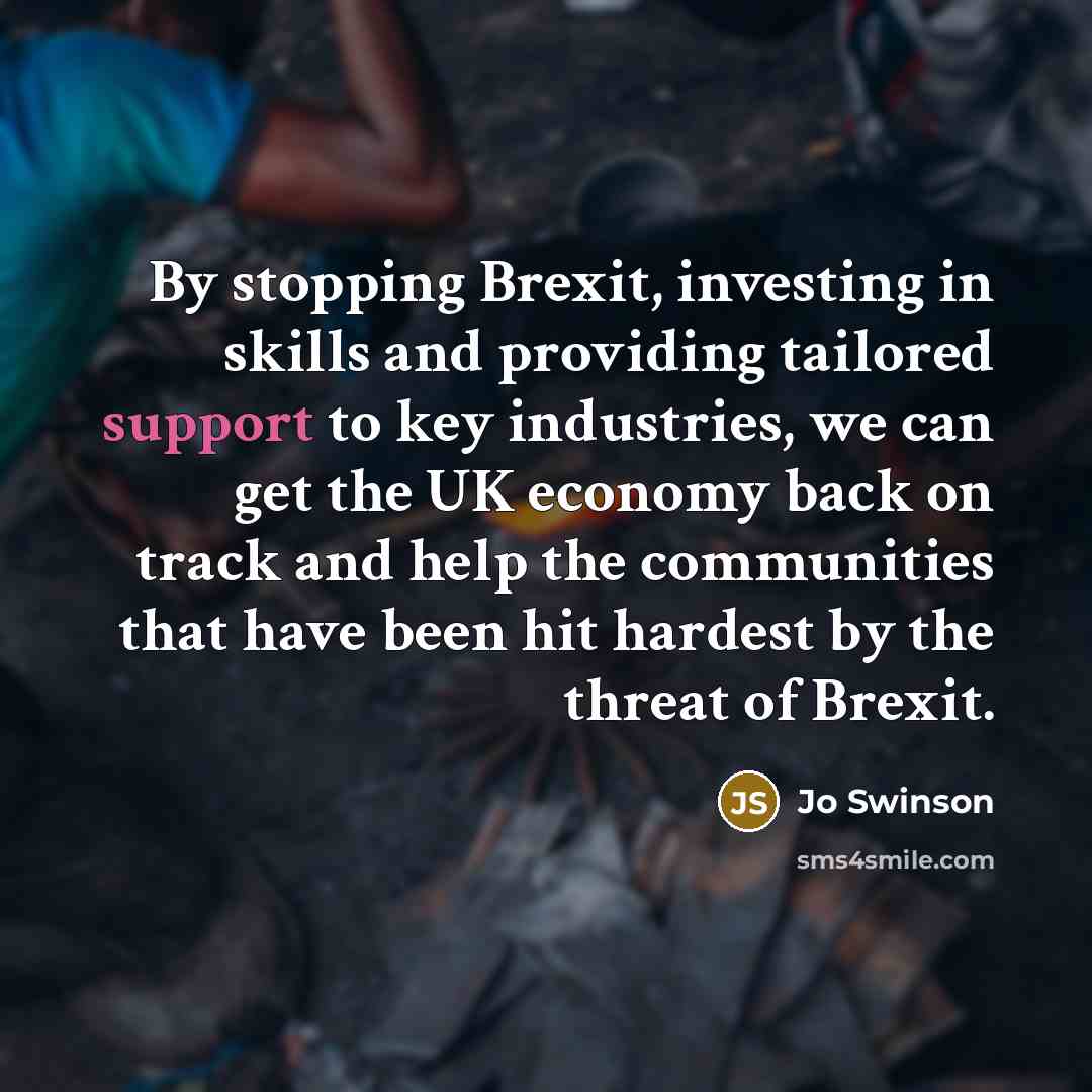 “By stopping Brexit, investing in skills and providing tailored support…” quote by Jo Swinson