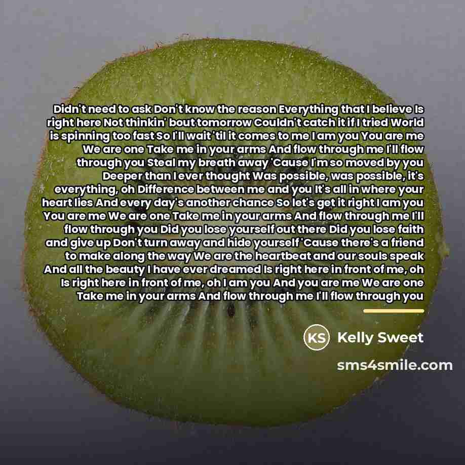 “Didn't need to ask Don't know the reason Everything that…” quote by Kelly Sweet