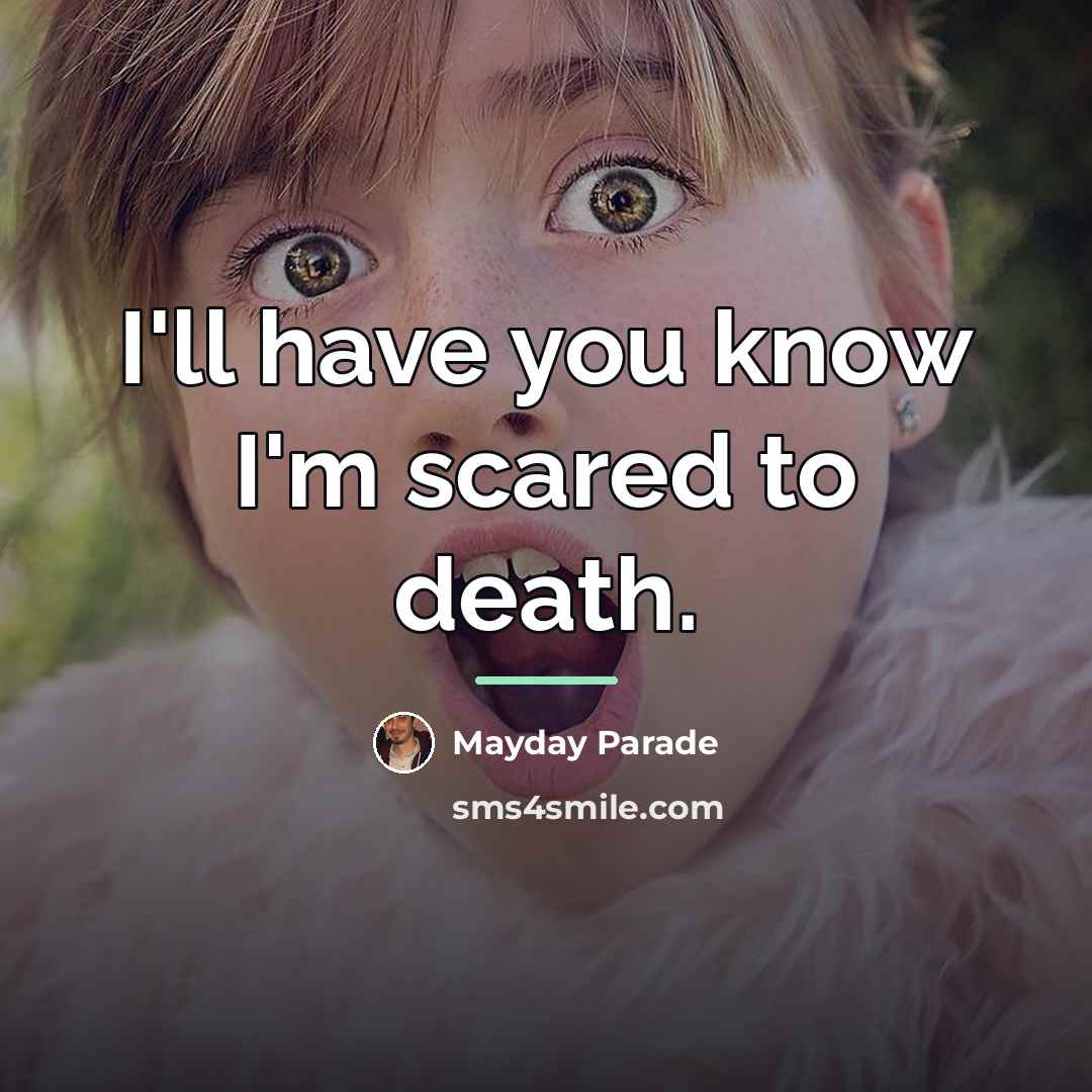 “I'll have you know I'm scared to death.…” quote by Mayday Parade