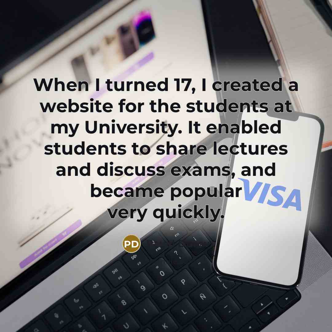 “When I turned 17, I created a website for the…” quote by Pavel Durov