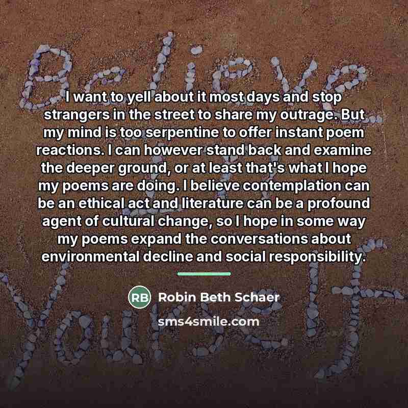 “I want to yell about it most days and stop…” quote by Robin Beth Schaer