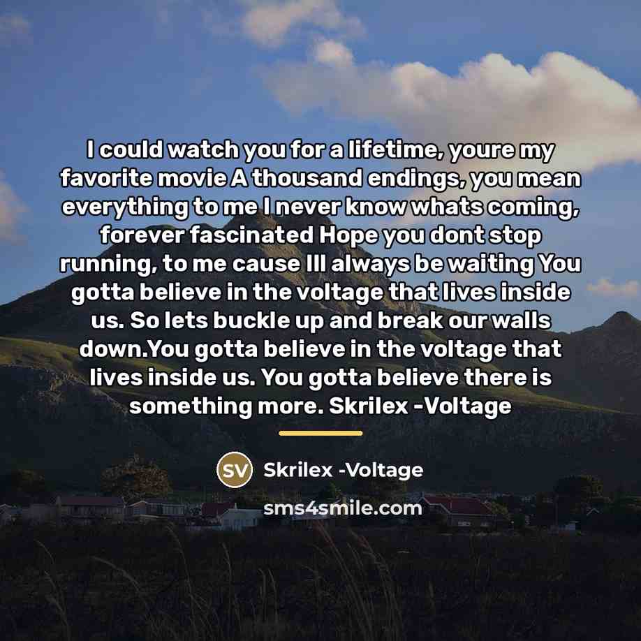 “I could watch you for a lifetime, youre my favorite…” quote by Skrilex -Voltage