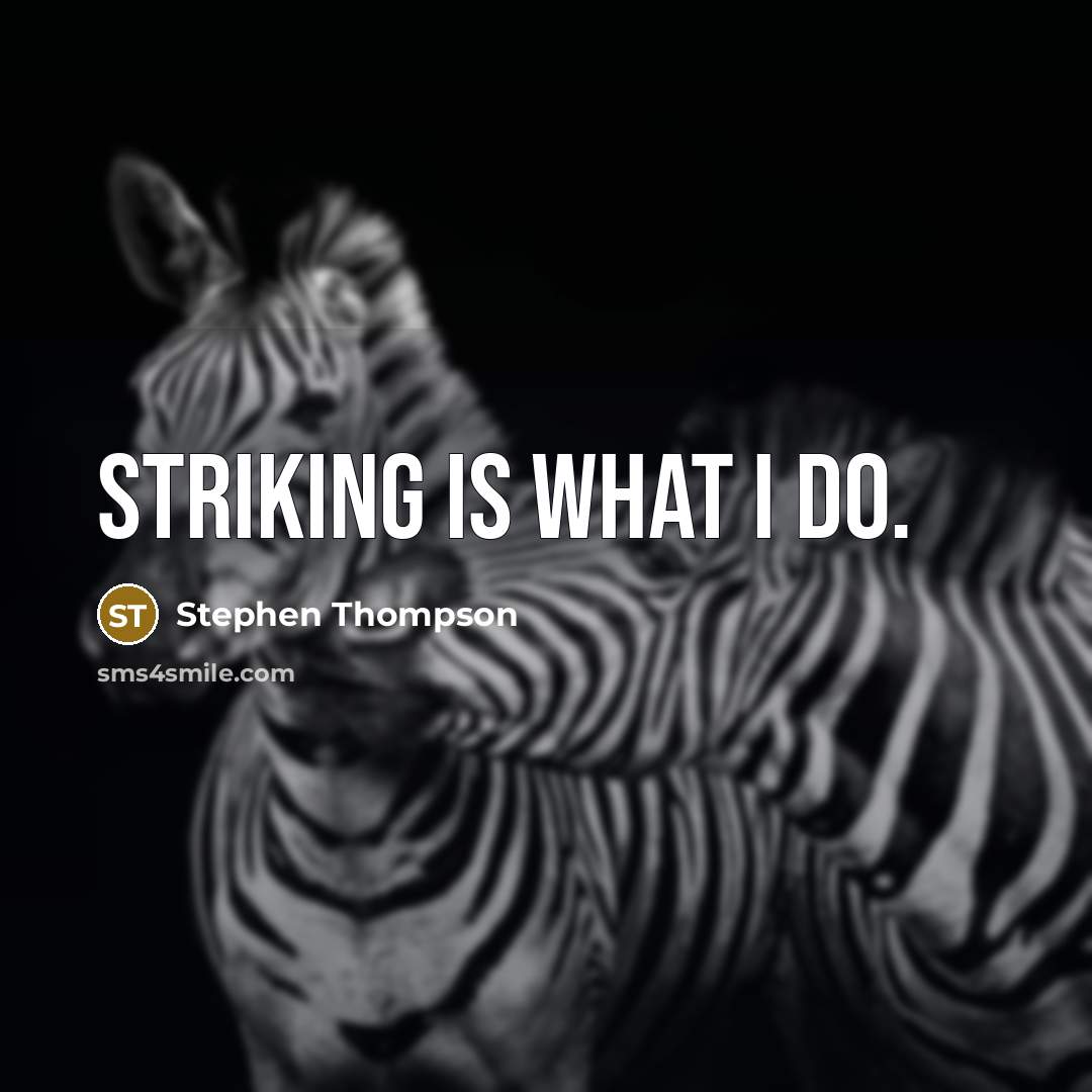 “Striking is what I do.…” quote by Stephen Thompson
