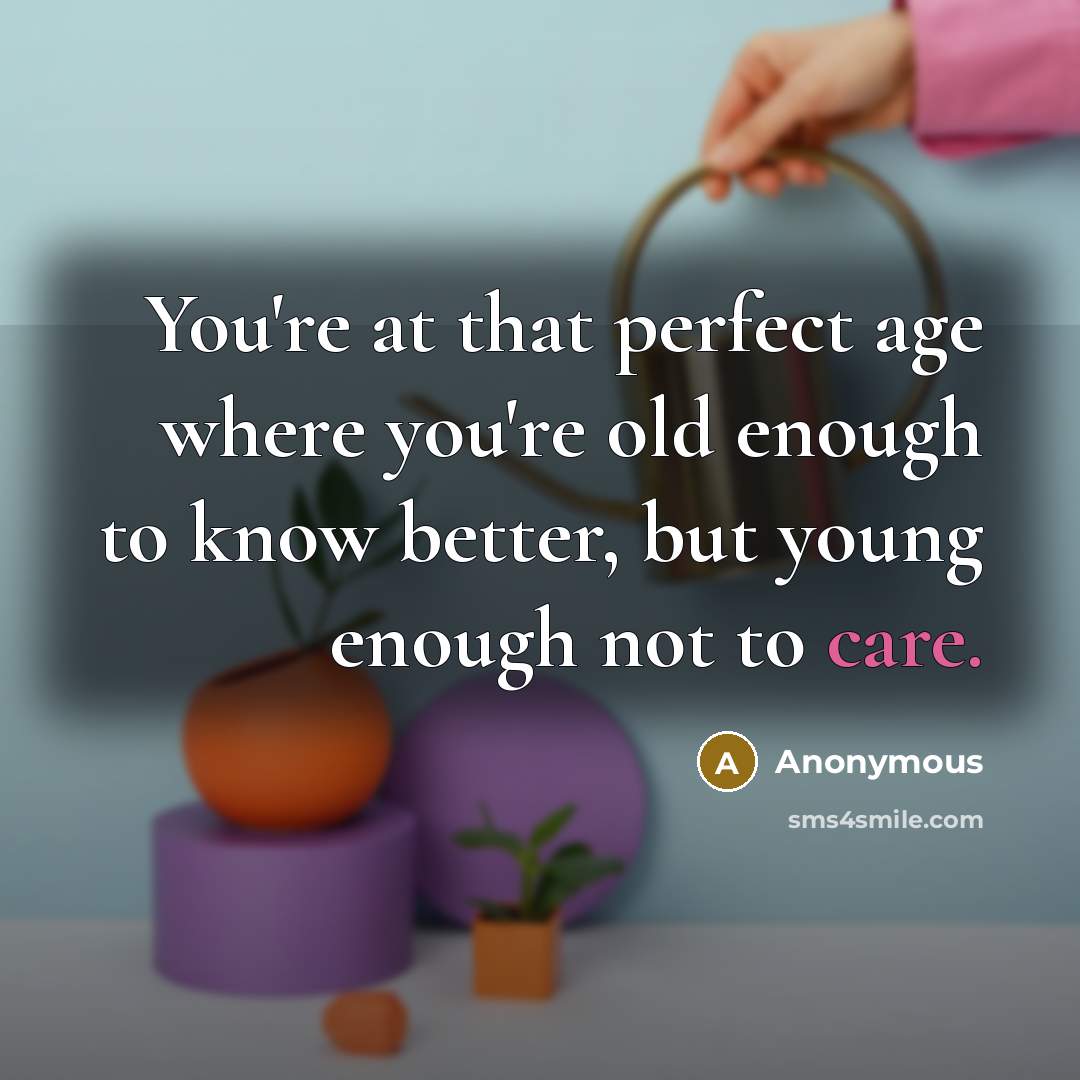 “You're at that perfect age where you're old enough to…” quote by Anonymous