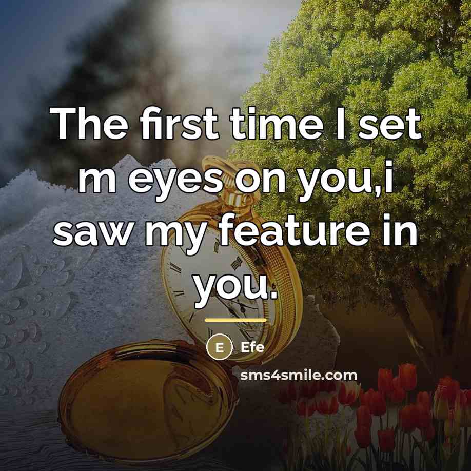 “The first time I set m eyes on you,i saw…” quote by Efe