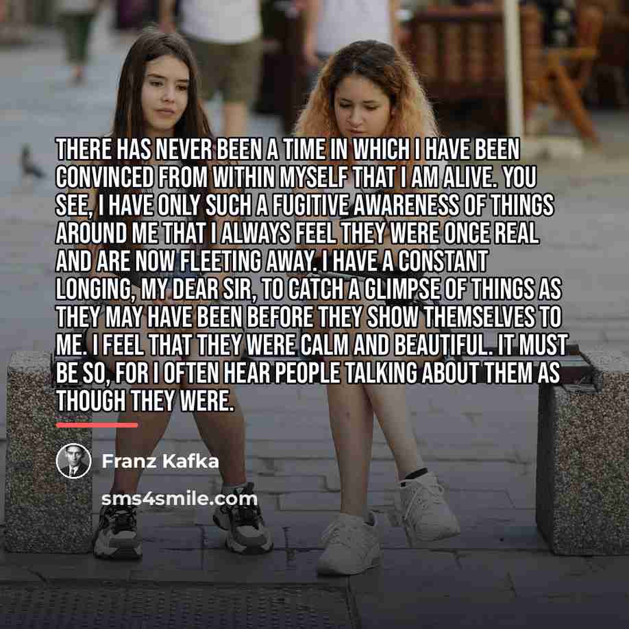 “There has never been a time in which I have…” quote by Franz Kafka