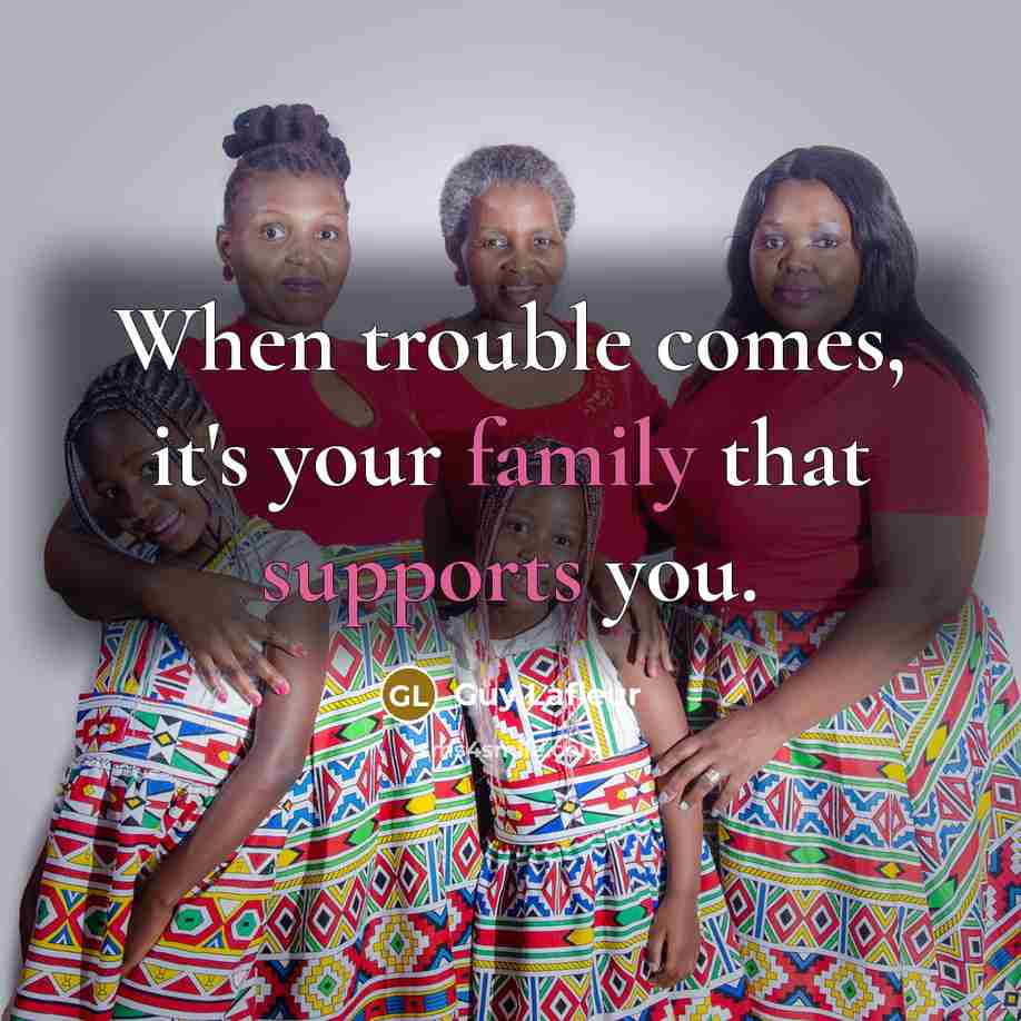 “When trouble comes, it's your family that supports you.…” quote by Guy Lafleur