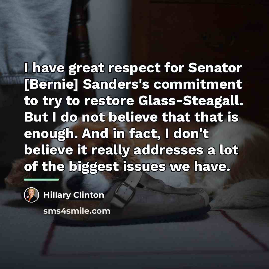 “I have great respect for Senator [Bernie] Sanders's commitment to…” quote by Hillary Clinton