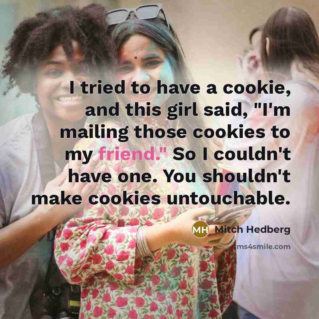 “I tried to have a cookie, and this girl said,…” quote by Mitch Hedberg
