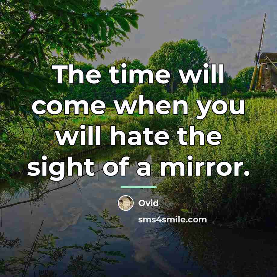 “The time will come when you will hate the sight…” quote by Ovid