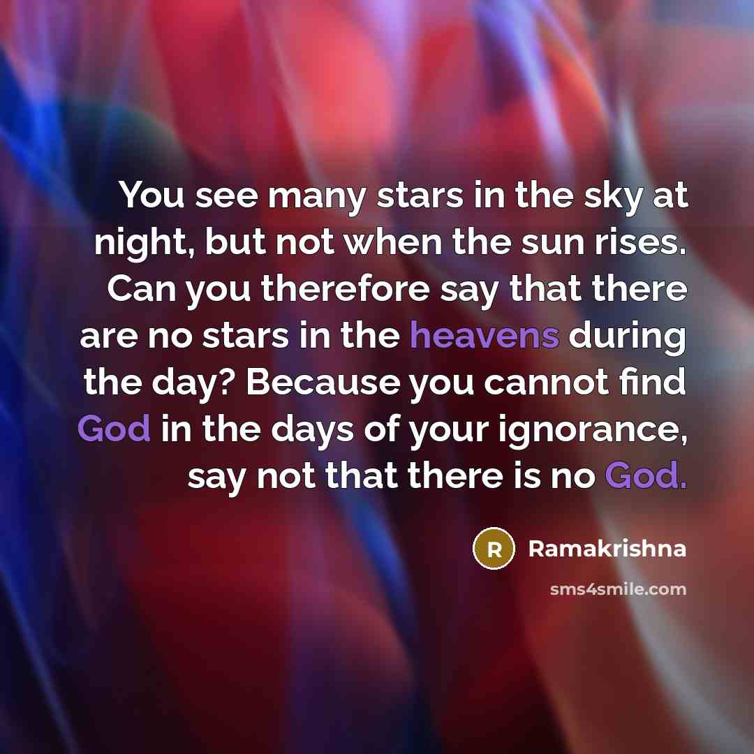 “You see many stars in the sky at night, but…” quote by Ramakrishna