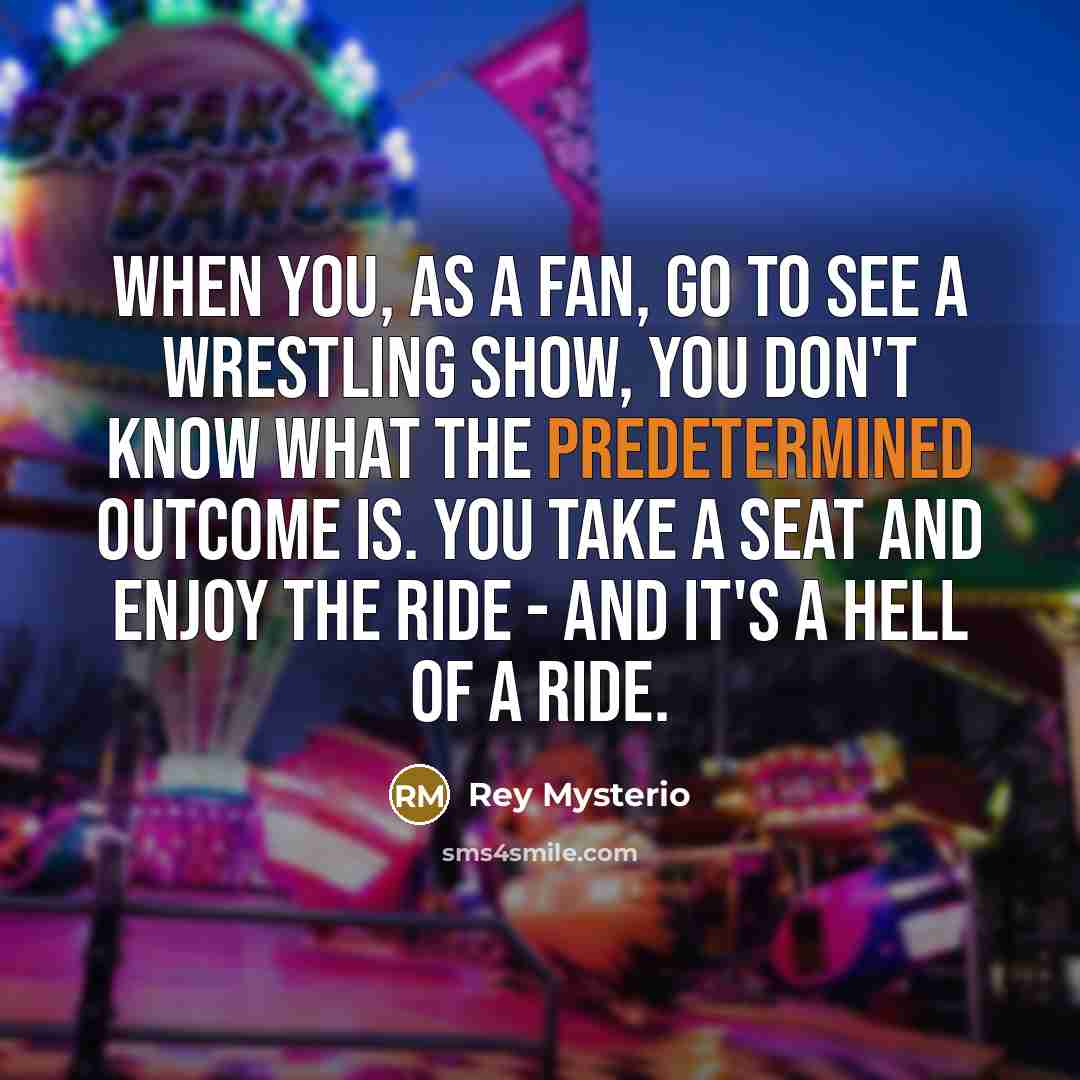 “When you, as a fan, go to see a wrestling…” quote by Rey Mysterio