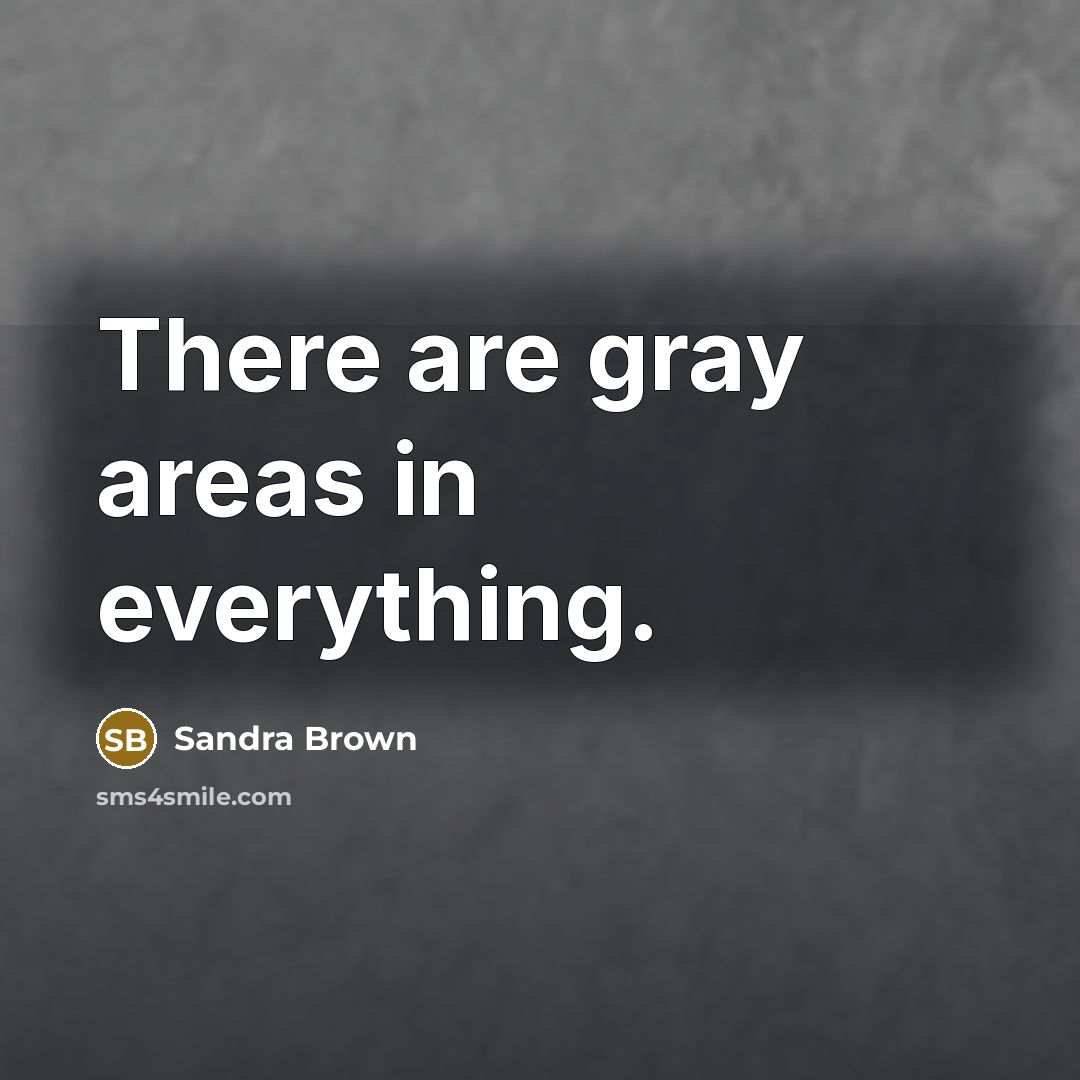 “There are gray areas in everything.…” quote by Sandra Brown