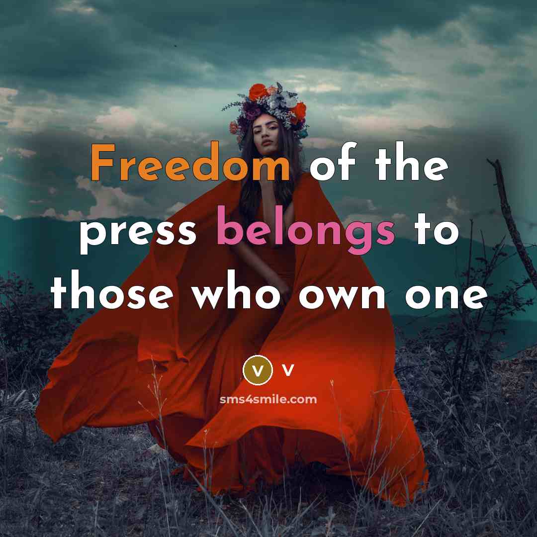 “Freedom of the press belongs to those who own one” quote by V