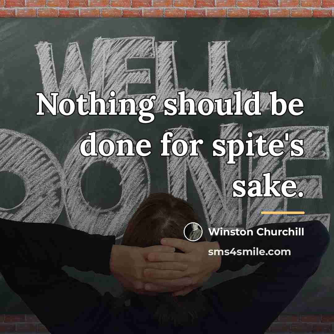 “Nothing should be done for spite's sake.…” quote by Winston Churchill