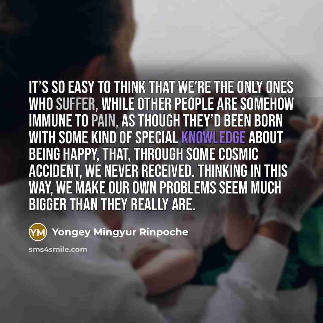 “It’s so easy to think that we’re the only ones…” quote by Yongey Mingyur Rinpoche