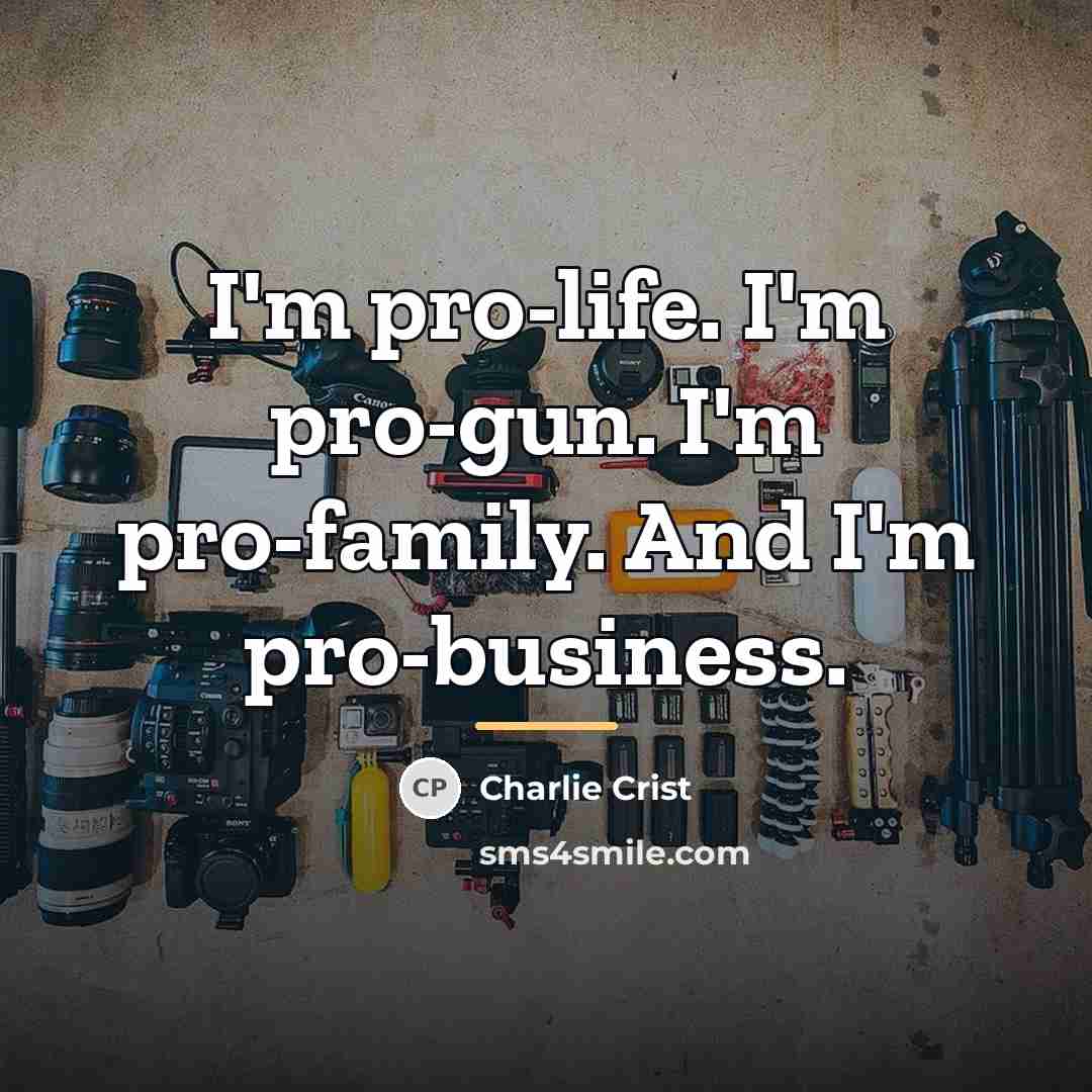 “I'm pro-life. I'm pro-gun. I'm pro-family. And I'm pro-business.…” quote by Charlie Crist