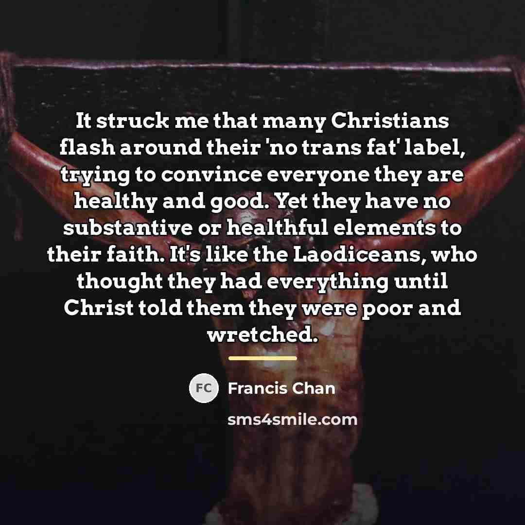 “It struck me that many Christians flash around their 'no…” quote by Francis Chan