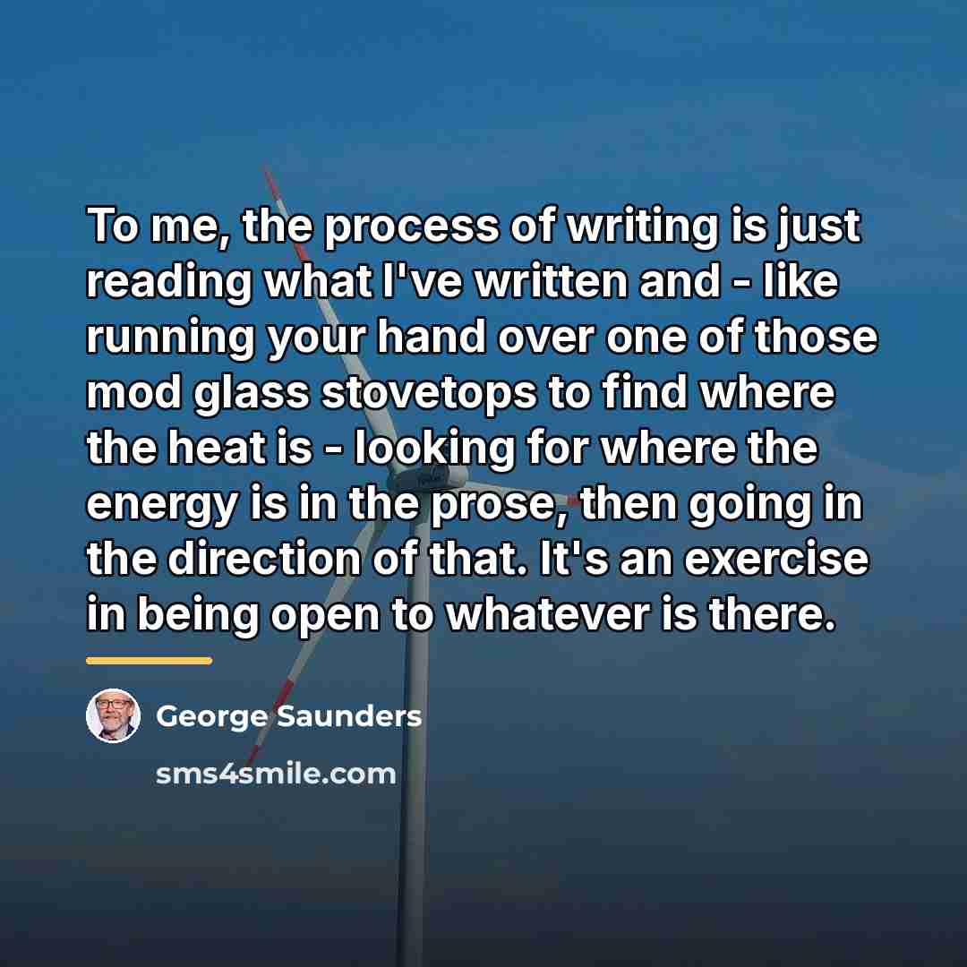 “To me, the process of writing is just reading what…” quote by George Saunders