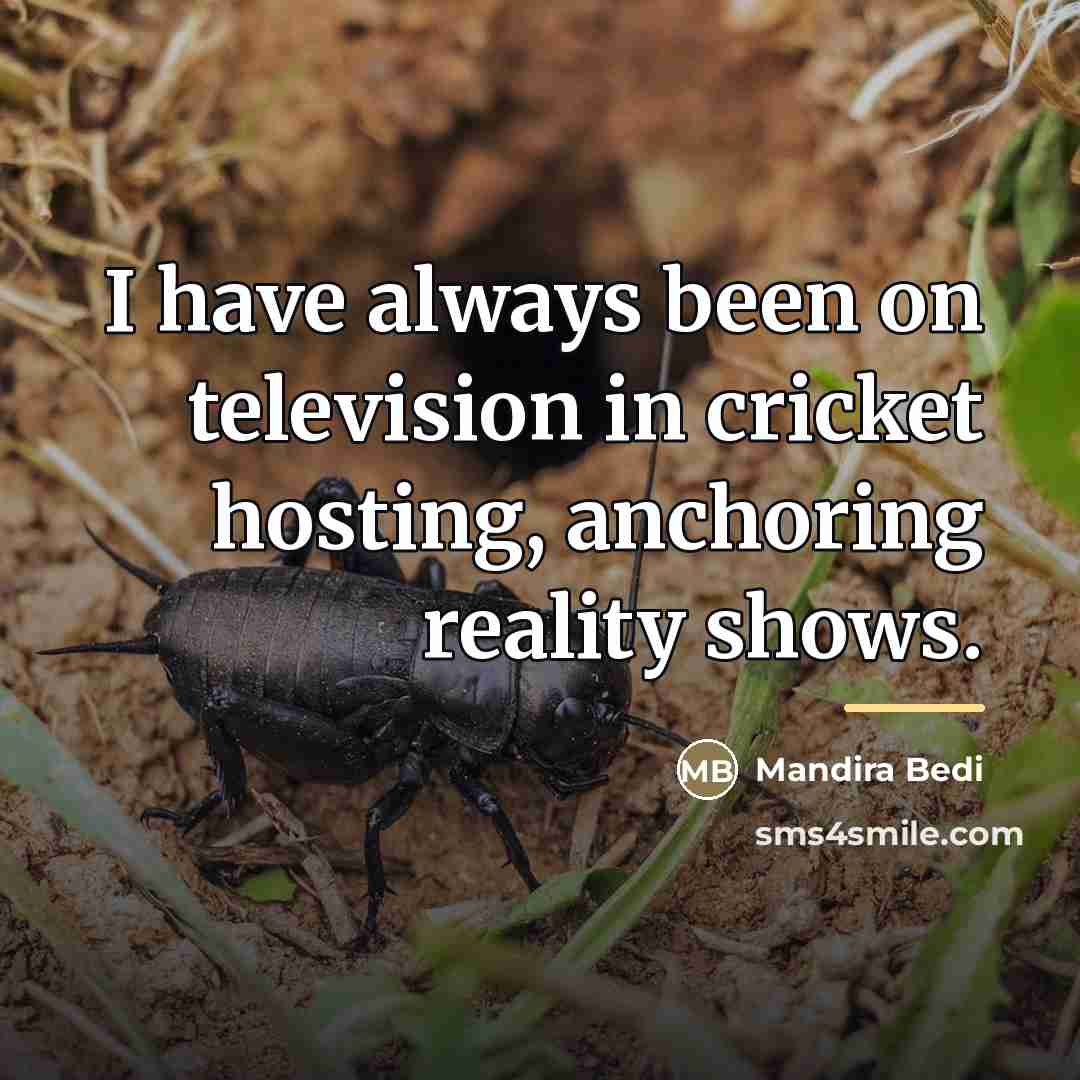“I have always been on television in cricket hosting, anchoring…” quote by Mandira Bedi