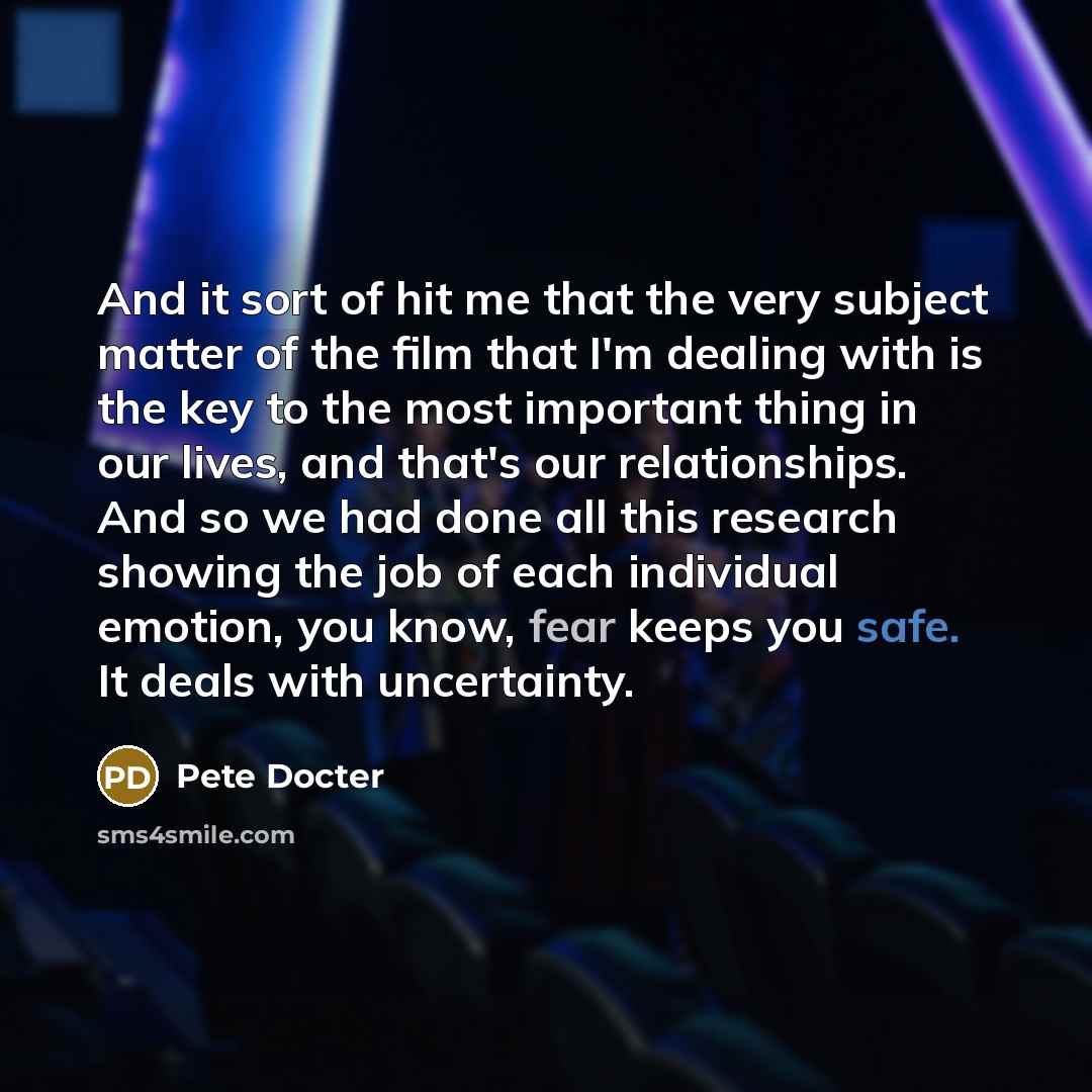 “And it sort of hit me that the very subject…” quote by Pete Docter