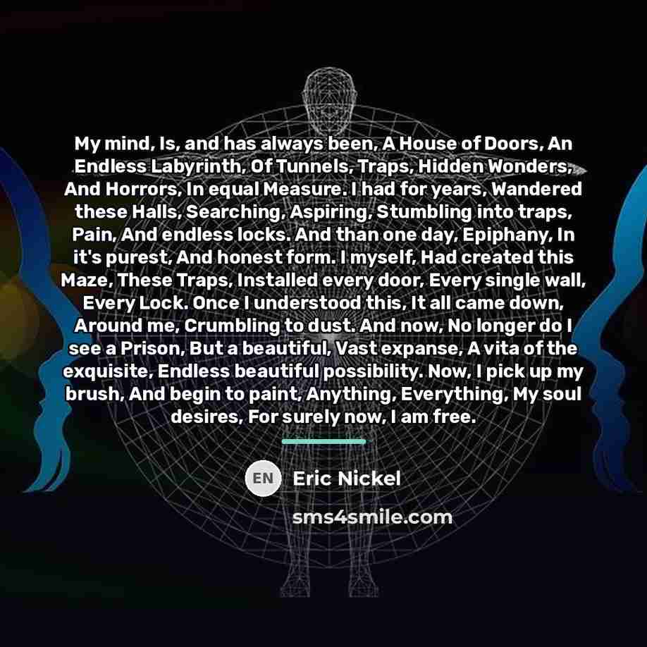 “My mind, Is, and has always been, A House of…” quote by Eric Nickel