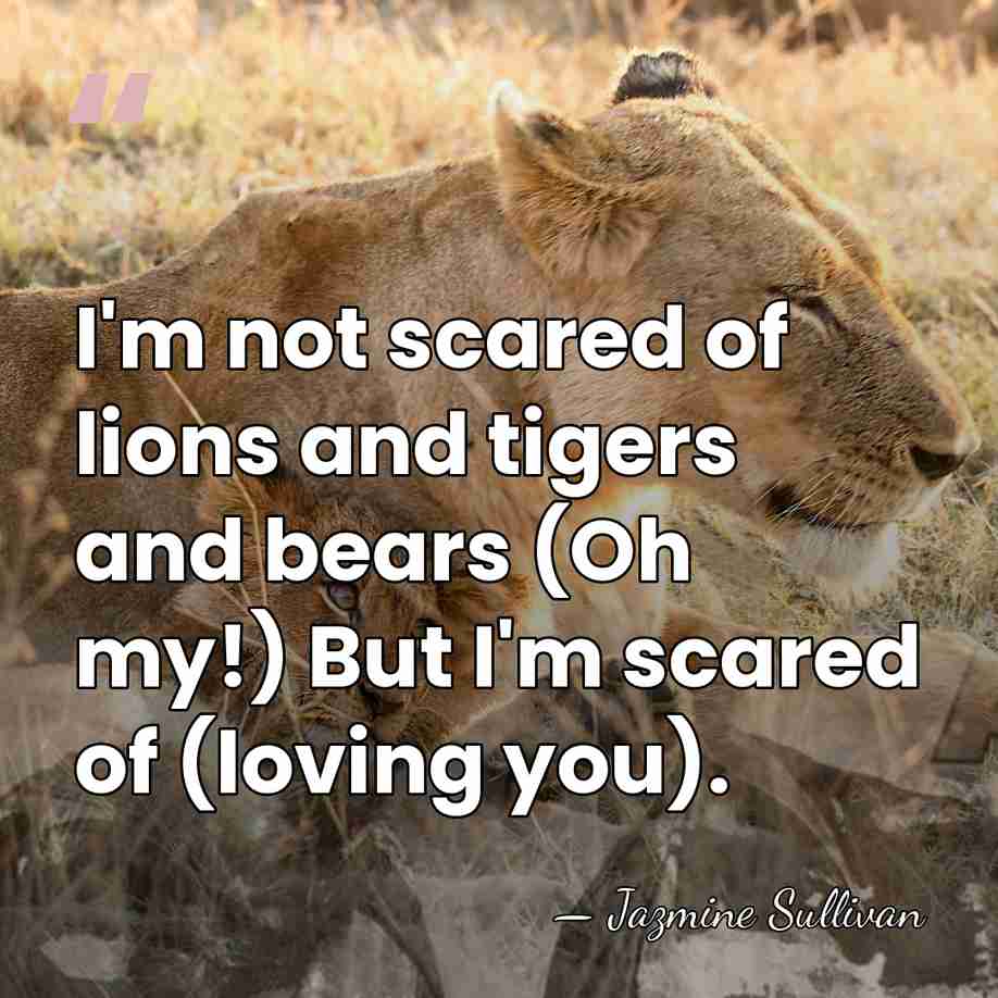 I'm not scared of lions and tigers and bears (Oh my!) But&hellip; - Jazmine Sullivan