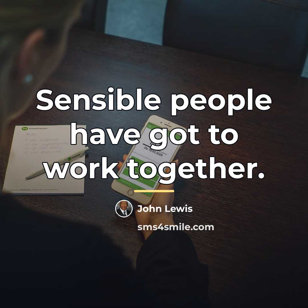 “Sensible people have got to work together.…” quote by John Lewis