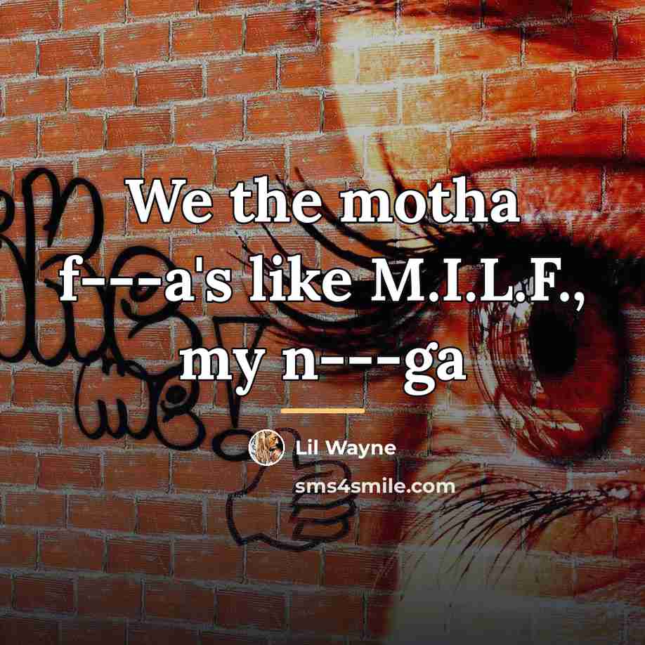 “We the motha f---a's like M.I.L.F., my n---ga…” quote by Lil Wayne