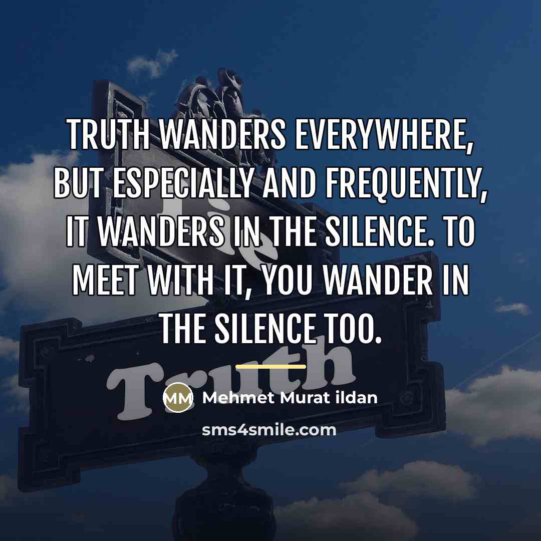 “Truth wanders everywhere, but especially and frequently, it wanders in…” quote by Mehmet Murat Ildan