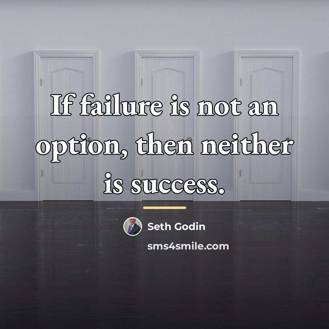 “If failure is not an option, then neither is success.…” quote by Seth Godin