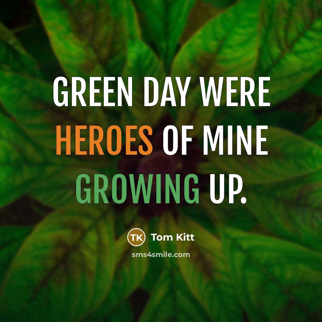 “Green Day were heroes of mine growing up.…” quote by Tom Kitt