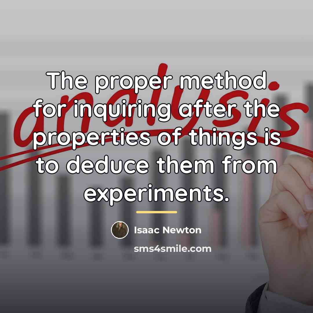 “The proper method for inquiring after the properties of things…” quote by Isaac Newton