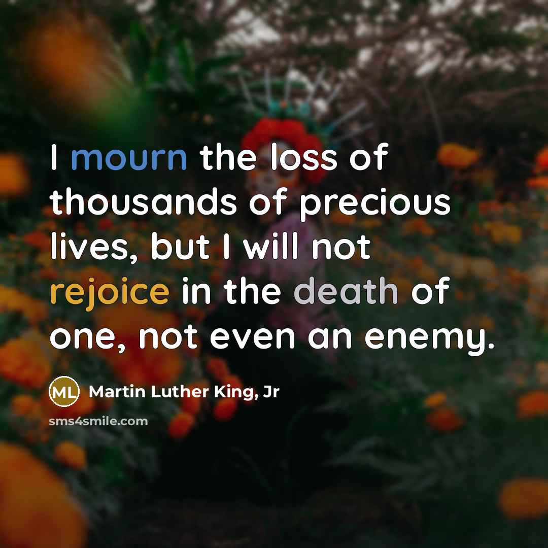 “I mourn the loss of thousands of precious lives, but…” quote by Martin Luther King, Jr