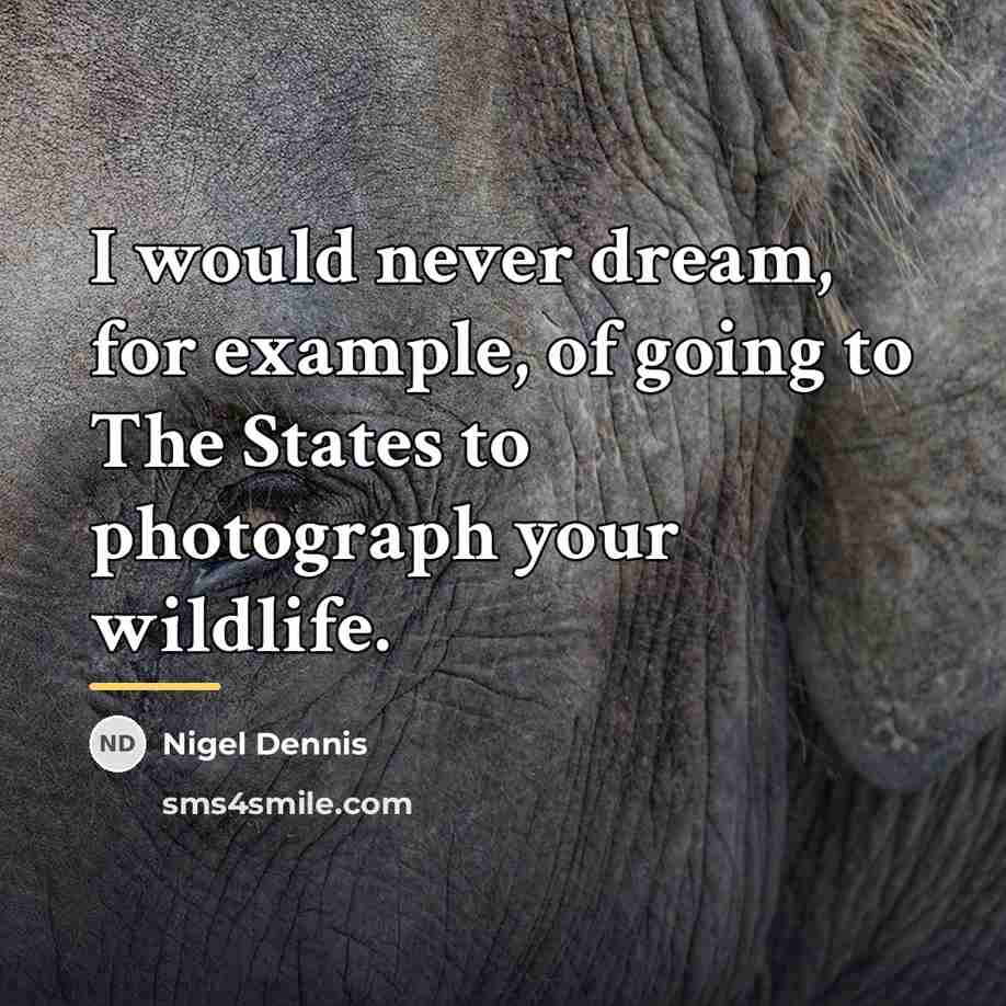 “I would never dream, for example, of going to The…” quote by Nigel Dennis