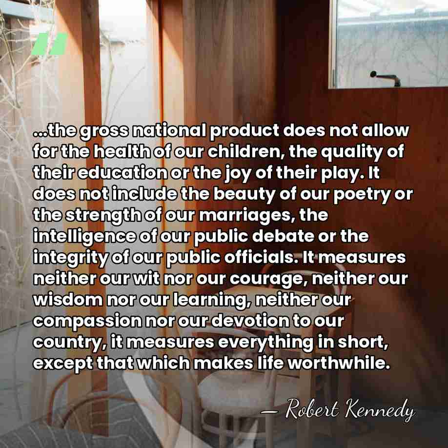 ...the gross national product does not allow for the health of our&hellip; - Robert Kennedy