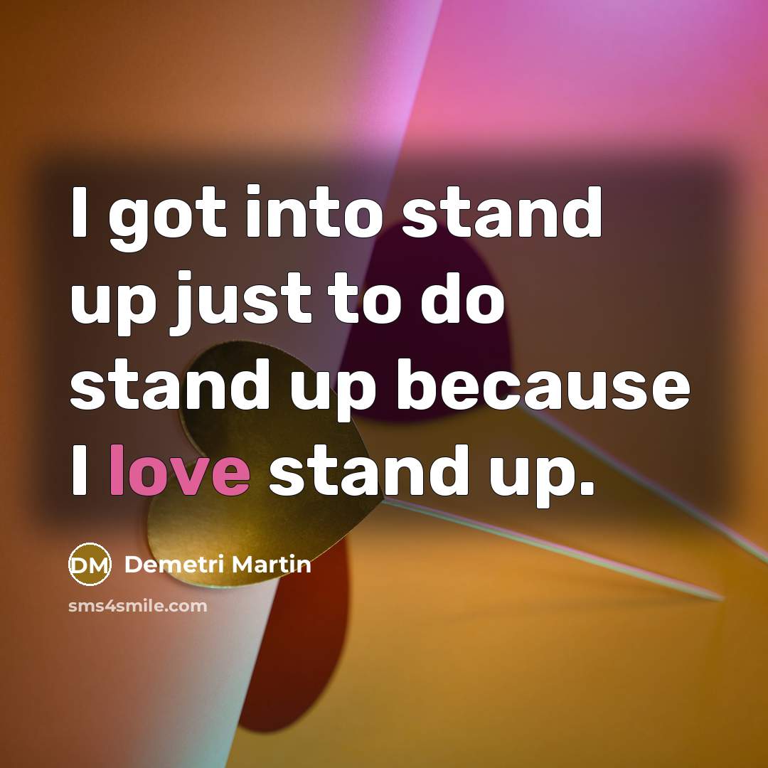 “I got into stand up just to do stand up…” quote by Demetri Martin