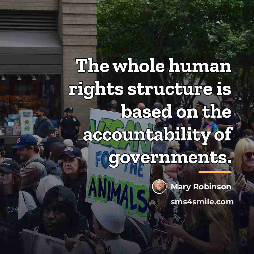 “The whole human rights structure is based on the accountability…” quote by Mary Robinson