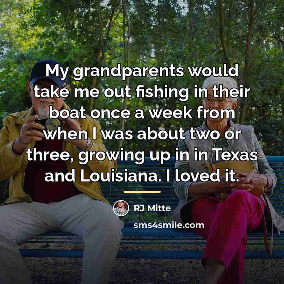 “My grandparents would take me out fishing in their boat…” quote by RJ Mitte