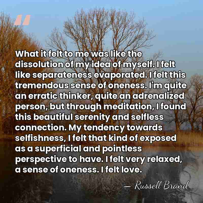 What it felt to me was like the dissolution of my idea&hellip; - Russell Brand
