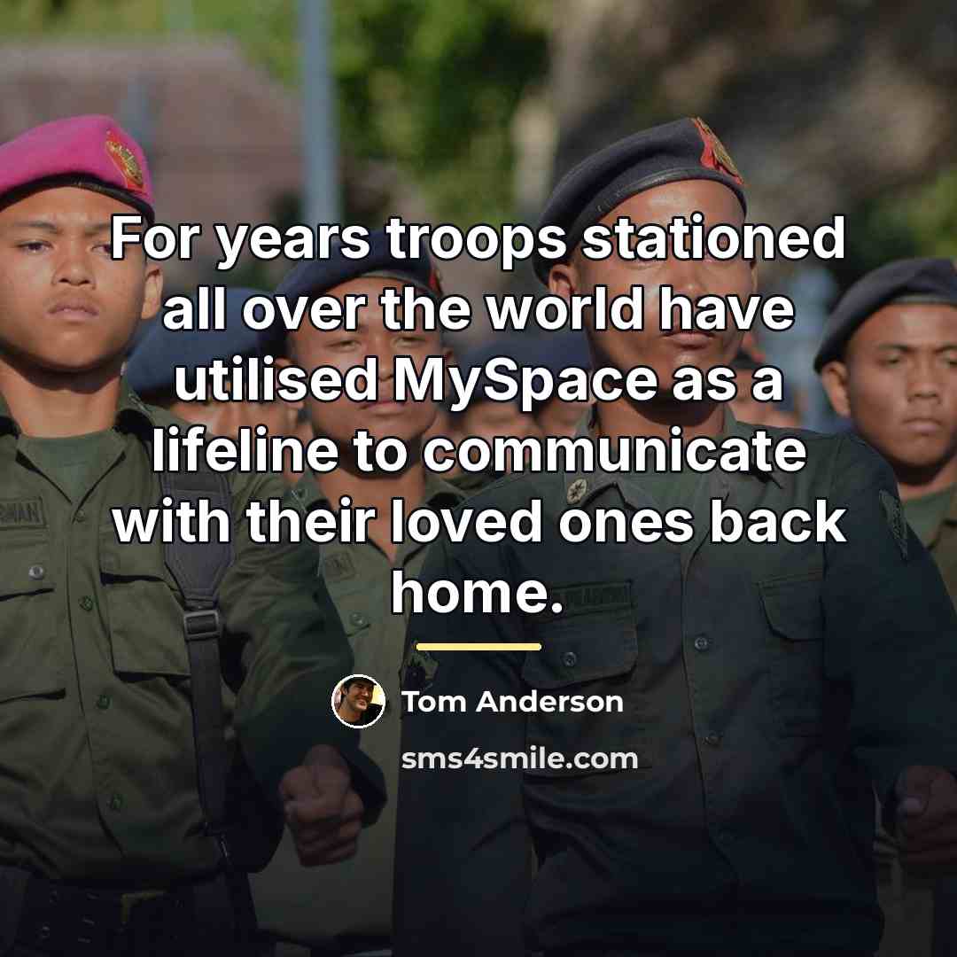 “For years troops stationed all over the world have utilised…” quote by Tom Anderson