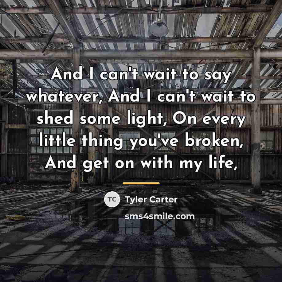 “And I can't wait to say whatever, And I can't…” quote by Tyler Carter